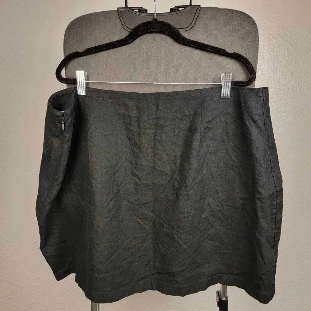 Elegant Black Women's‎ Linen Blend Skirt